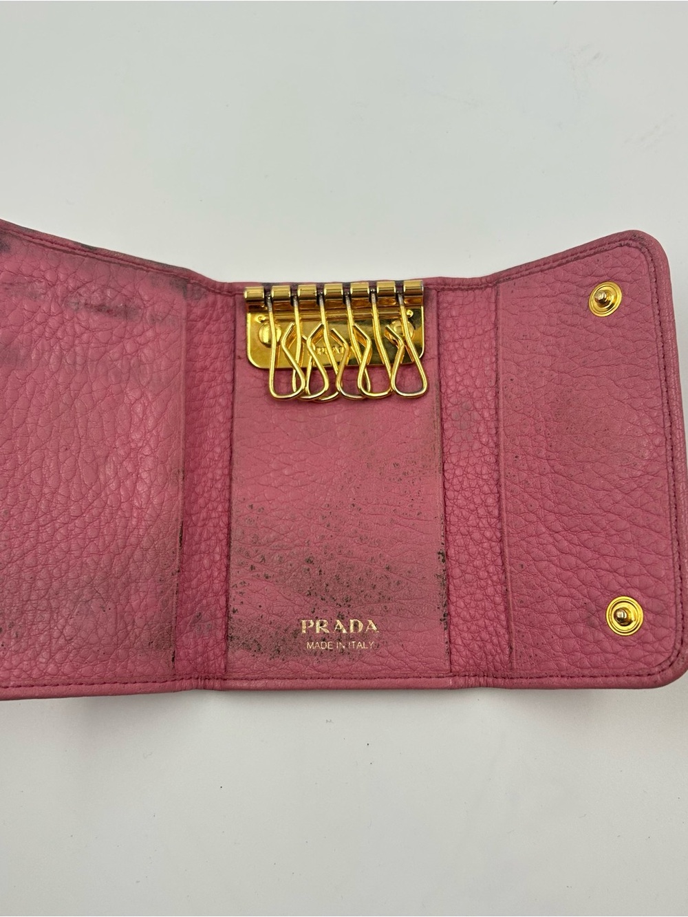 Prada pink pebbled leather keyholder - Picture 5 of 10